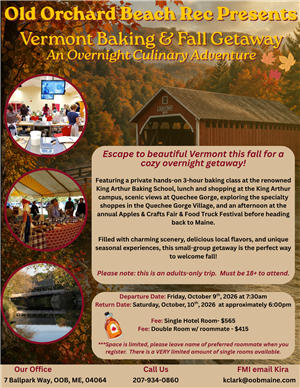 Vermont Baking & Fall Getaway Flyer