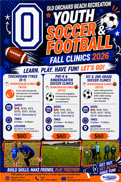2026 Fall Youth Sports Clinics Flyer