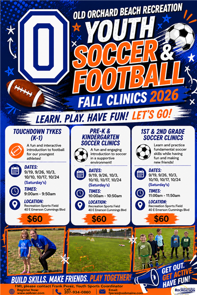 2026 Fall Youth Sports Clinics Flyer