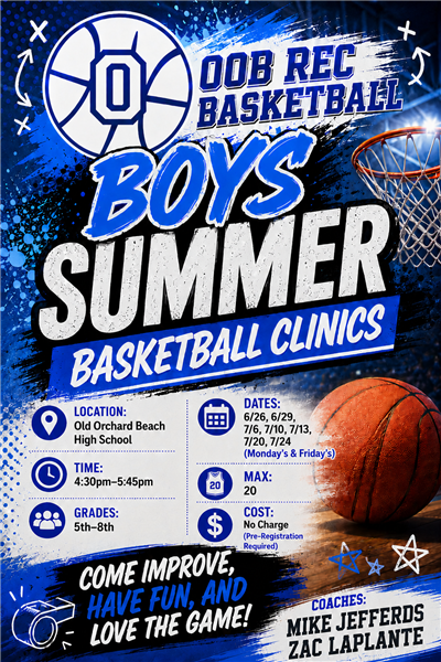 Boys Summer Basketball Clinics Flyer