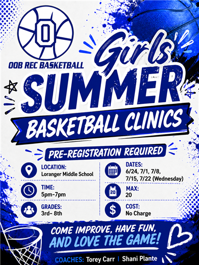 Girls Summer Basketball Clinics Flyer